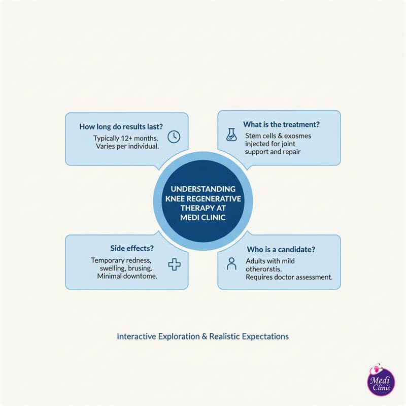 Diagram of knee joint support with exosome therapy at our JB clinic