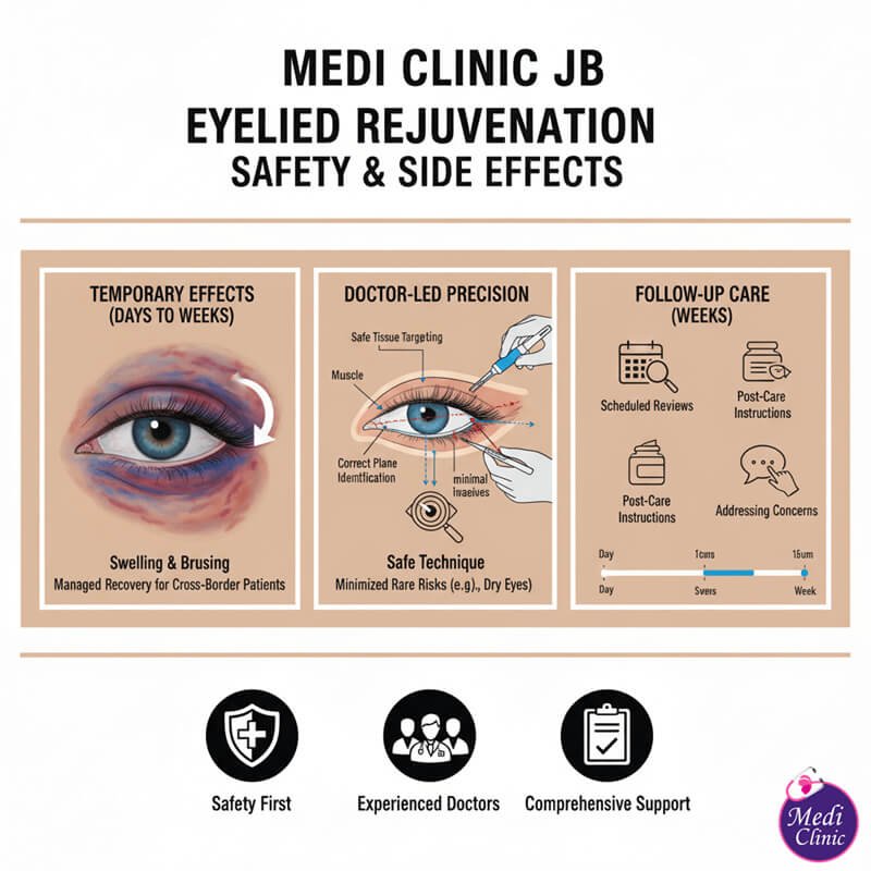 Diagram showing surgical and non-surgical eyelid treatment options in Johor Bahru Singapore Diagram showing surgical and non-surgical eyelid treatment options in Johor Bahru Singapore