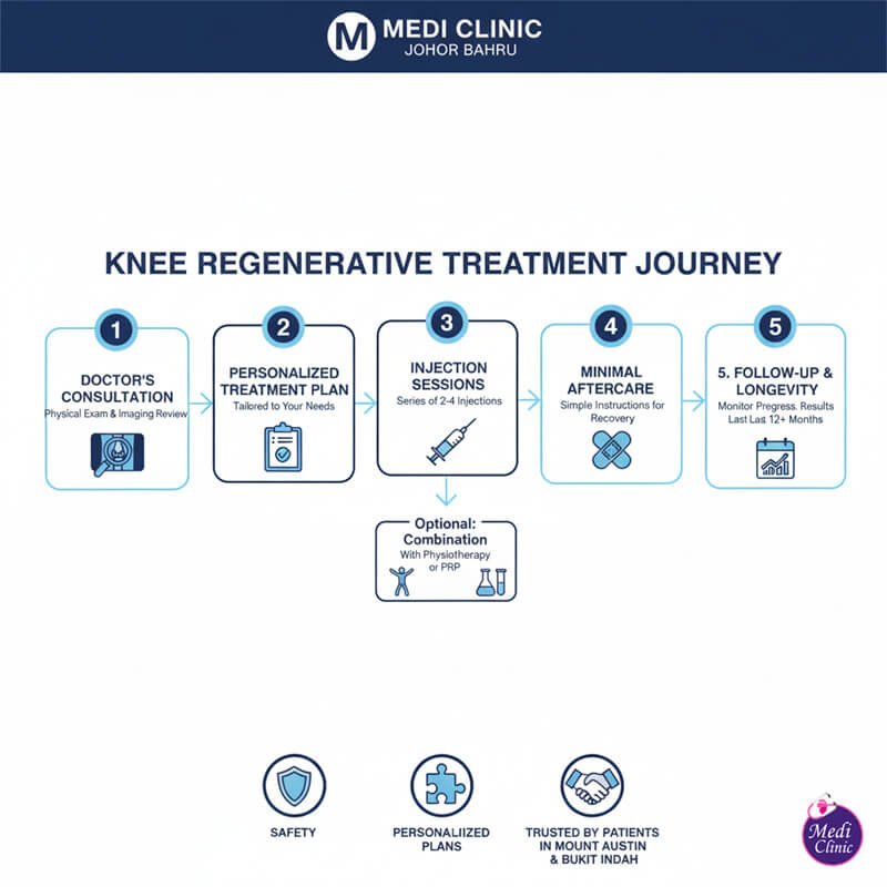 Doctor at Medi Clinic Johor Bahru discusses knee stem cell exosome treatment plan