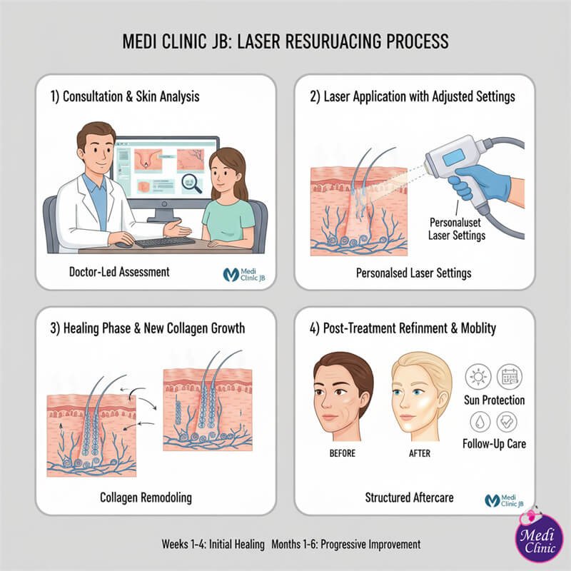 Doctor consultation for a fractional laser treatment plan in Johor Bahru.