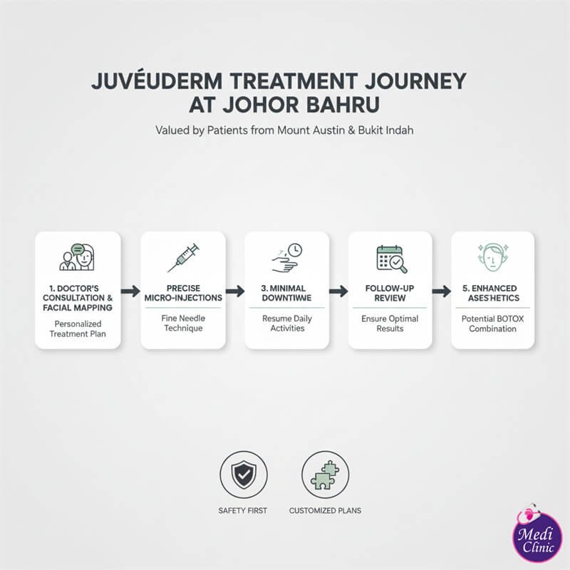 Doctor-led JUVÉDERM treatment planning for a patient from Singapore at Medi Clinic JB Doctor-led JUVÉDERM treatment planning for a patient from Singapore at Medi Clinic JB