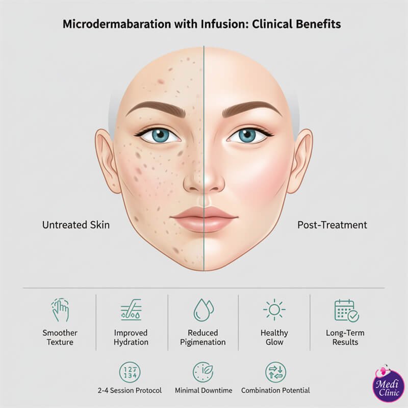 Doctor performing a microdermabrasion with serum infusion treatment. Doctor performing a microdermabrasion with serum infusion treatment.