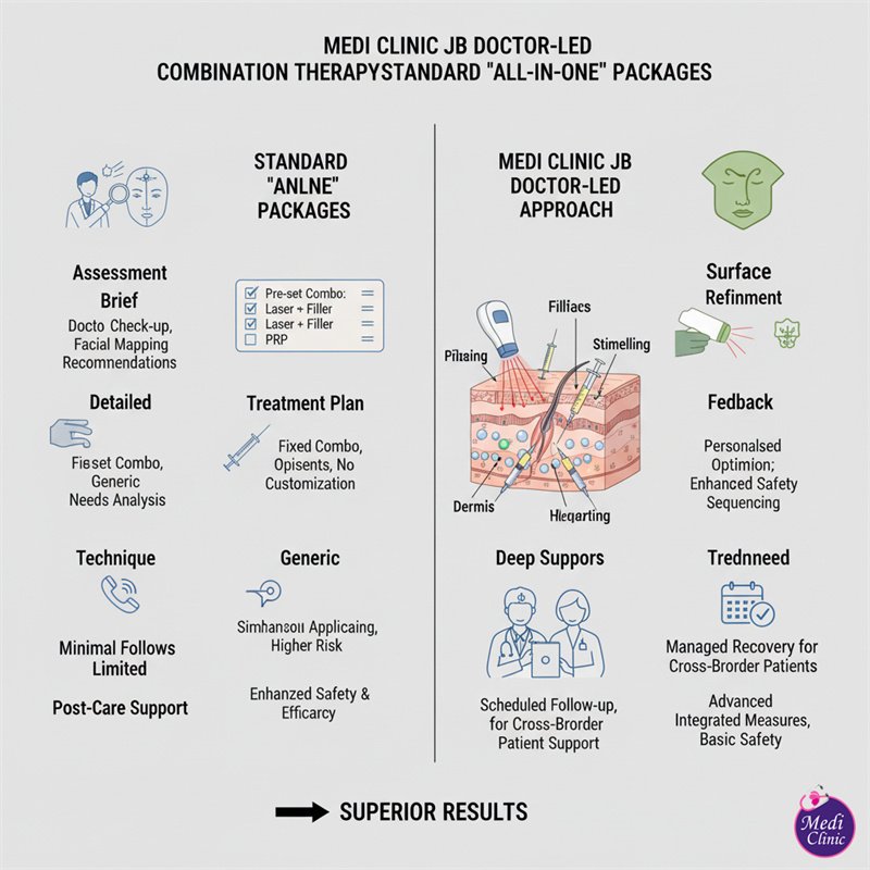 Doctor performing part of an integrated facial treatment in JB.