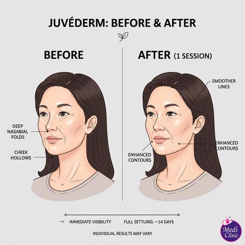 Doctor planning JUVÉDERM HA filler injection points for a patient in Johor Bahru Doctor planning JUVÉDERM HA filler injection points for a patient in Johor Bahru