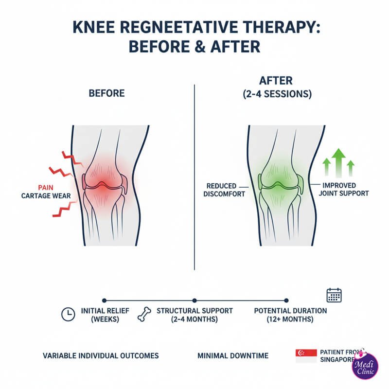 Doctor planning a knee stem cell exosome injection for a patient at our Johor Bahru clinic