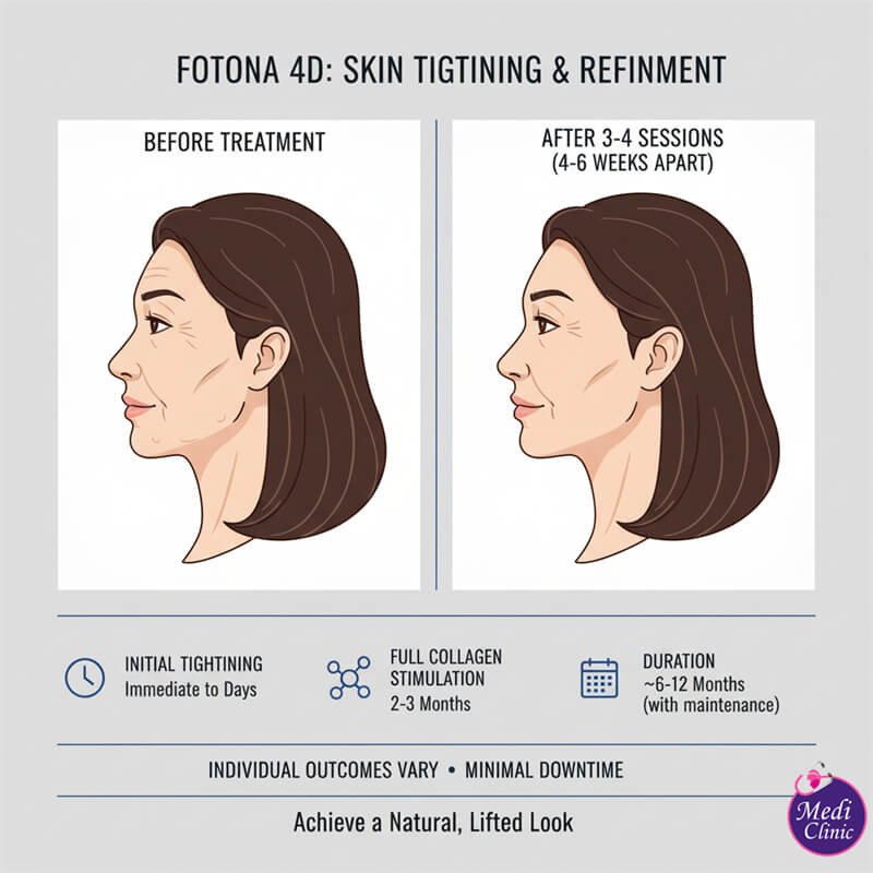 Fotona 4D treatment for skin tightening at Medi Clinic Johor Bahru for Singaporean patients