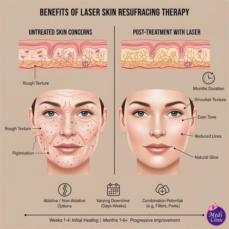 Laser resurfacing procedure at Medi Clinic Johor Bahru, trusted by patients from Singapore.