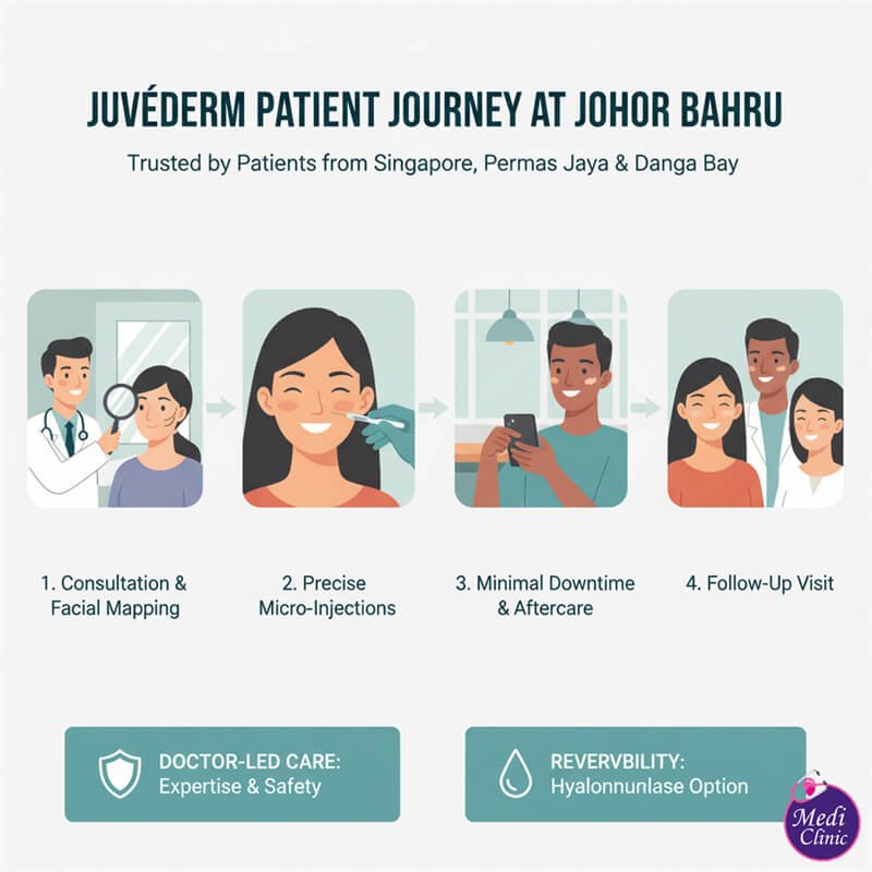 Patient consultation for JUVÉDERM cheek filler treatment in JB for a visitor from Singapore Patient consultation for JUVÉDERM cheek filler treatment in JB for a visitor from Singapore