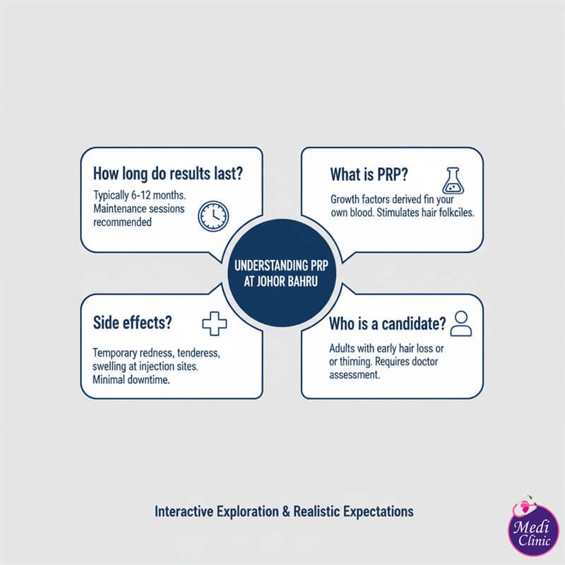 Patient consultation for PRP hair renewal treatment in JB for a visitor from Singapore.