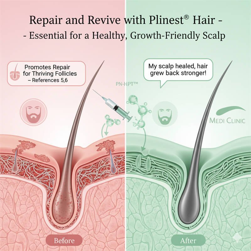 Plinest Hair polynucleotide PN-HPT scalp bio-regeneration intradermal injection at Medi Clinic Johor Bahru serving Singaporean patients