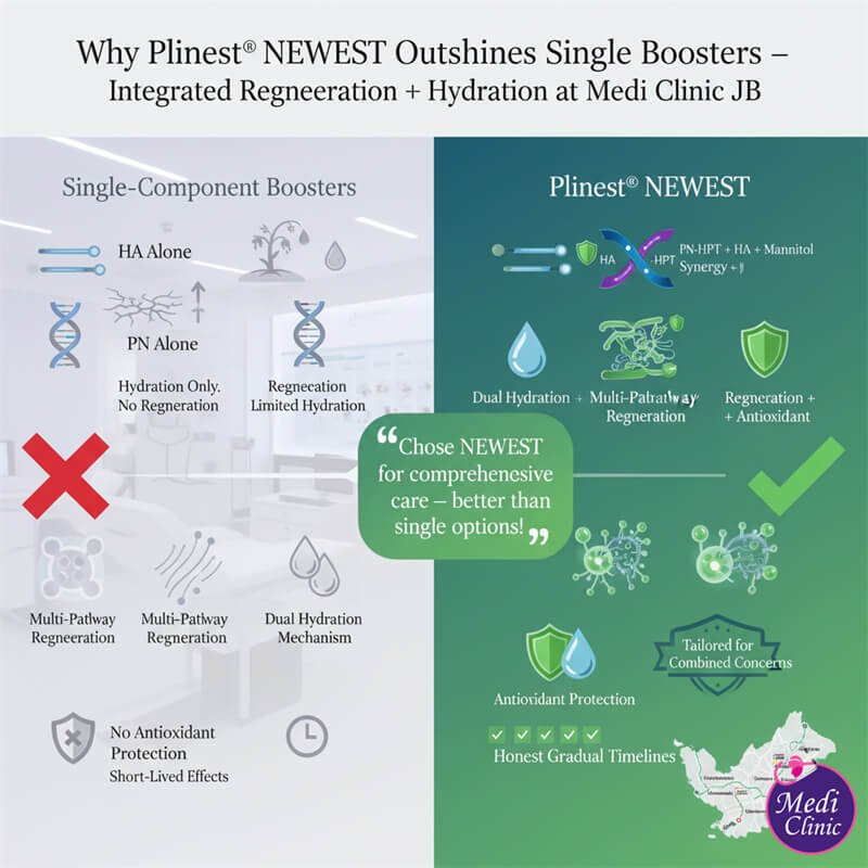 Plinest NEWEST polynucleotide plus HA doctor-led technique and multi-session protocol at Medi Clinic JB for cross-border patients