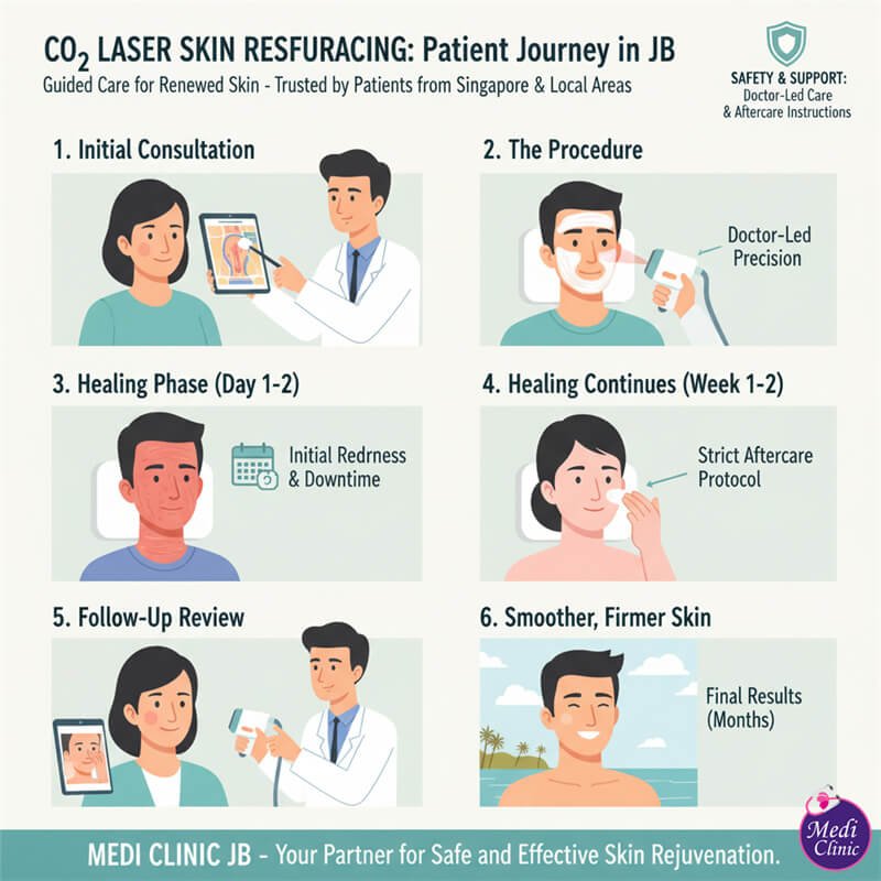 Skin texture improvement after CO₂ laser skin rejuvenation at our JB clinic