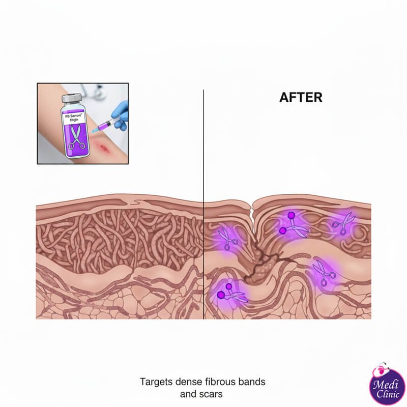 การฉีดเอนไซม์ PB Serum High เพื่อลดความแข็งของพังผืดในยะโฮร์บาห์รูที่ Medi Clinic สำหรับผู้ป่วยจากสิงคโปร์ การฉีด PB Serum High เพื่อสลายพังผืด | รักษารอยแผลเป็น | มาเลเซีย ยะโฮร์บาห์รู สิงคโปร์