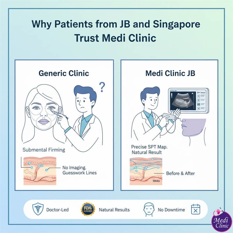ภายในที่อบอุ่นและเป็นมืออาชีพของ Medi Clinic ในยะโฮร์บาห์รู ที่ซึ่งผู้ป่วยจากสิงคโปร์และพื้นที่ท้องถิ่นได้รับความไว้วางใจ ภายใน Medi Clinic ยะโฮร์บาห์รู | บริการสำหรับชาวสิงคโปร์ | การดูแลที่เชื่อถือได้