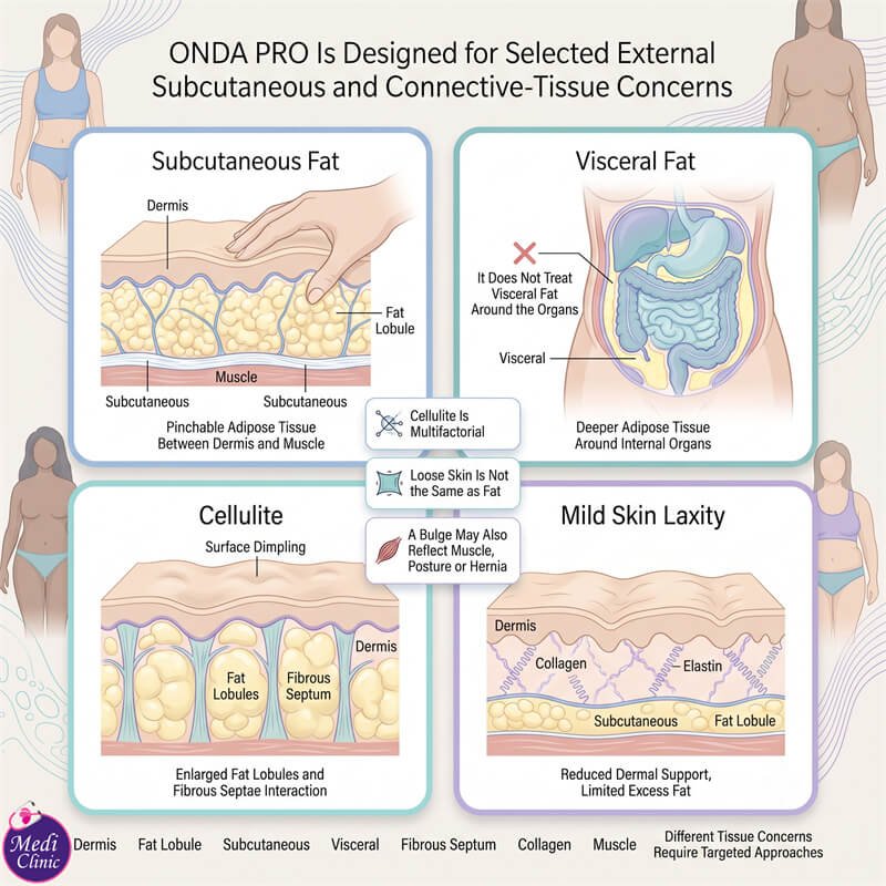 Abdominal assessment before ONDA PRO treatment at Medi Clinic Abdominal assessment before ONDA PRO treatment at Medi Clinic