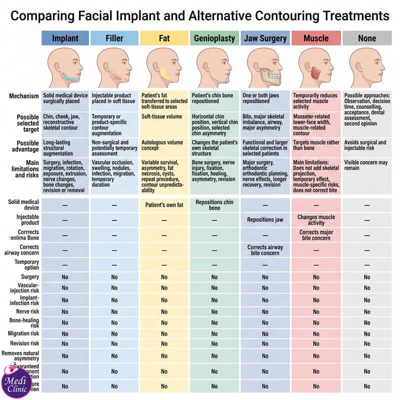 Chin implant versus dermal filler comparison JB SG Chin implant versus dermal filler comparison JB SG