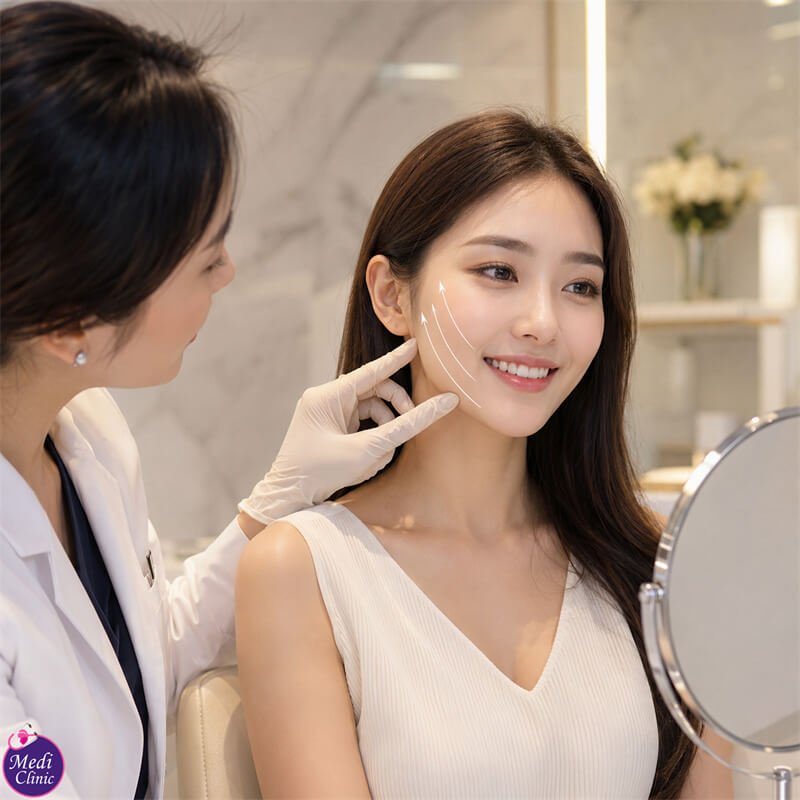 Discussing facial anatomy and soft-tissue laxity at our JB clinic SG Discussing facial anatomy and soft-tissue laxity at our JB clinic SG