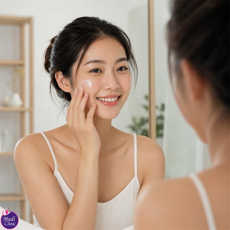 Doctor assessing acne before topical treatment in Johor Bahru JB SG Doctor assessing acne before topical treatment in Johor Bahru JB SG