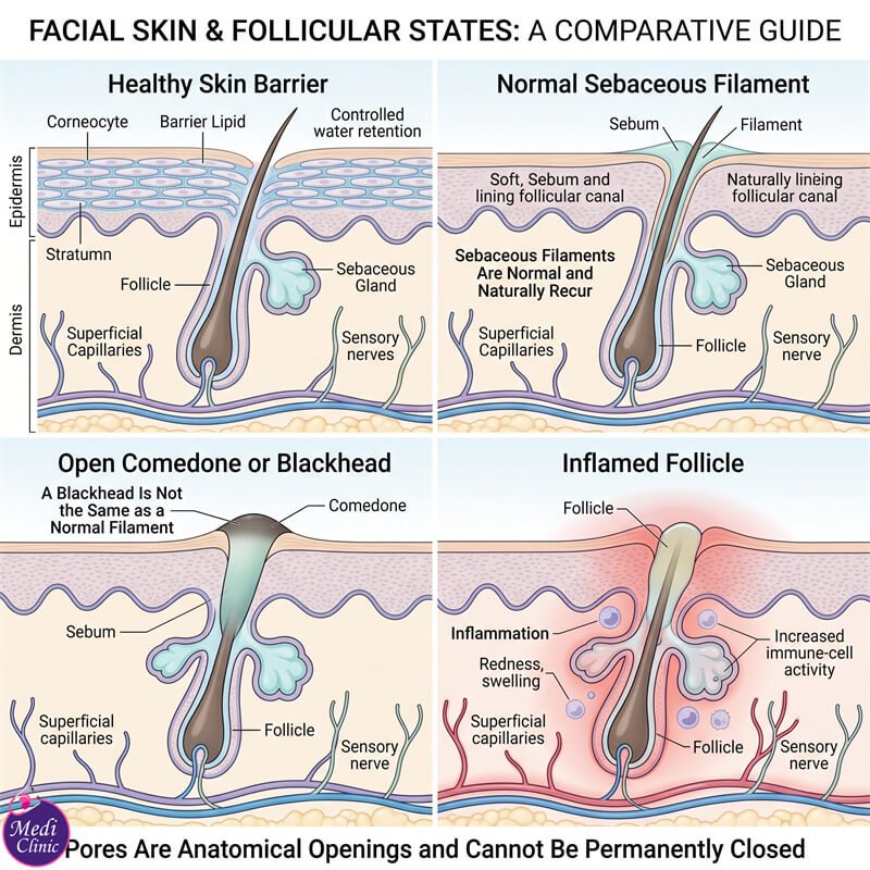 Doctor assessing skin for hydrodermabrasion suitability at Medi Clinic Johor Bahru Doctor assessing skin for hydrodermabrasion suitability at Medi Clinic Johor Bahru