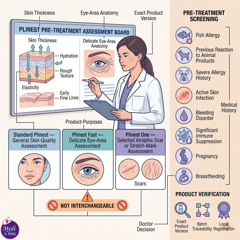 Doctor assessing skin quality before Plinest at our Johor Bahru clinic Doctor assessing skin quality before Plinest at our Johor Bahru clinic