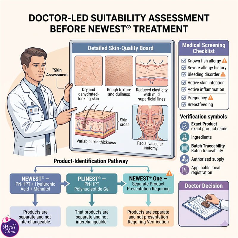 Doctor assessing skin suitability for PN-HPT treatment at our Johor Bahru clinic Doctor assessing skin suitability for PN-HPT treatment at our Johor Bahru clinic
