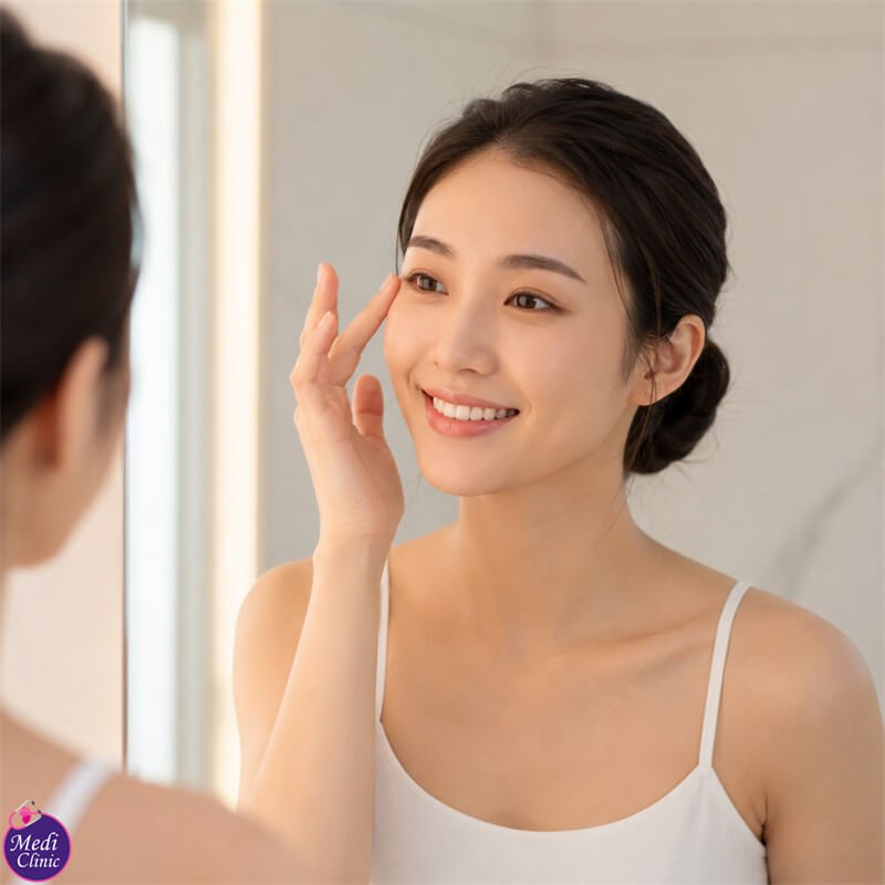 Doctor assessing upper and lower eyelids in Johor Bahru JB SG Doctor assessing upper and lower eyelids in Johor Bahru JB SG