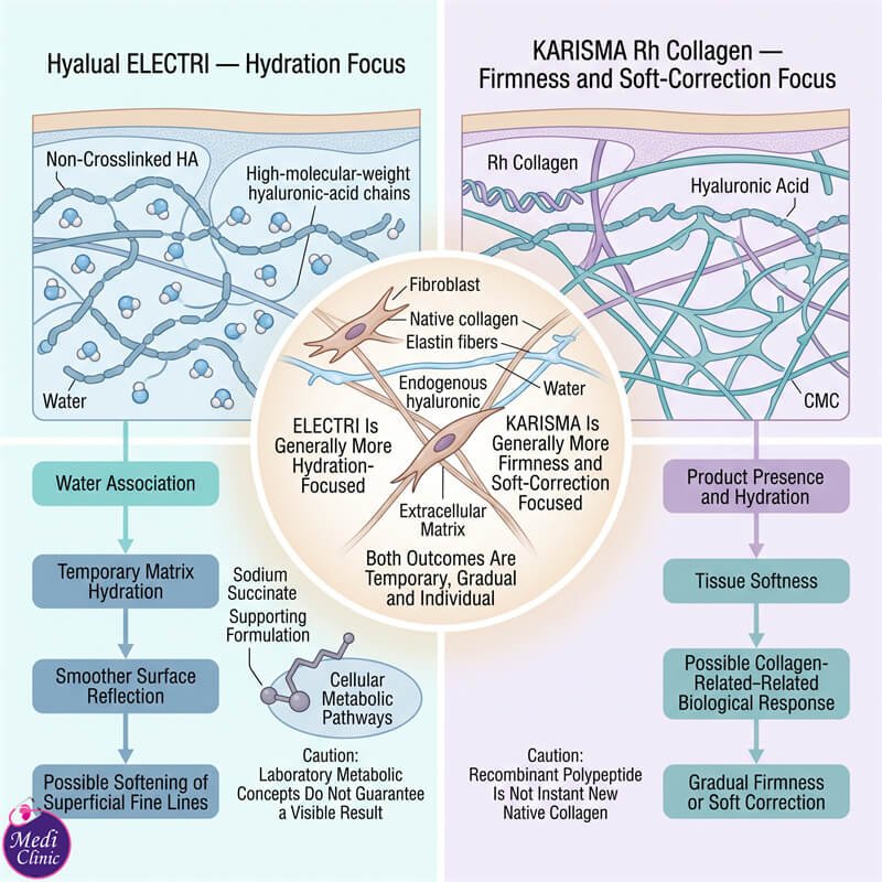 Doctor comparing ELECTRI and KARISMA skin boosters in JB SG Doctor comparing ELECTRI and KARISMA skin boosters in JB SG