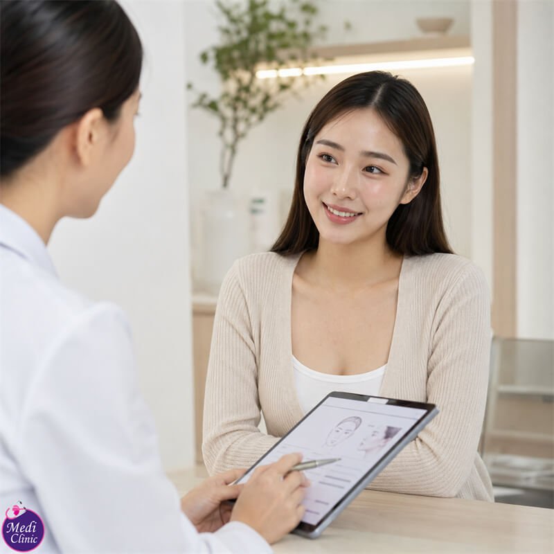 Doctor comparing retinoid and benzoyl peroxide treatment JB SG Doctor comparing retinoid and benzoyl peroxide treatment JB SG