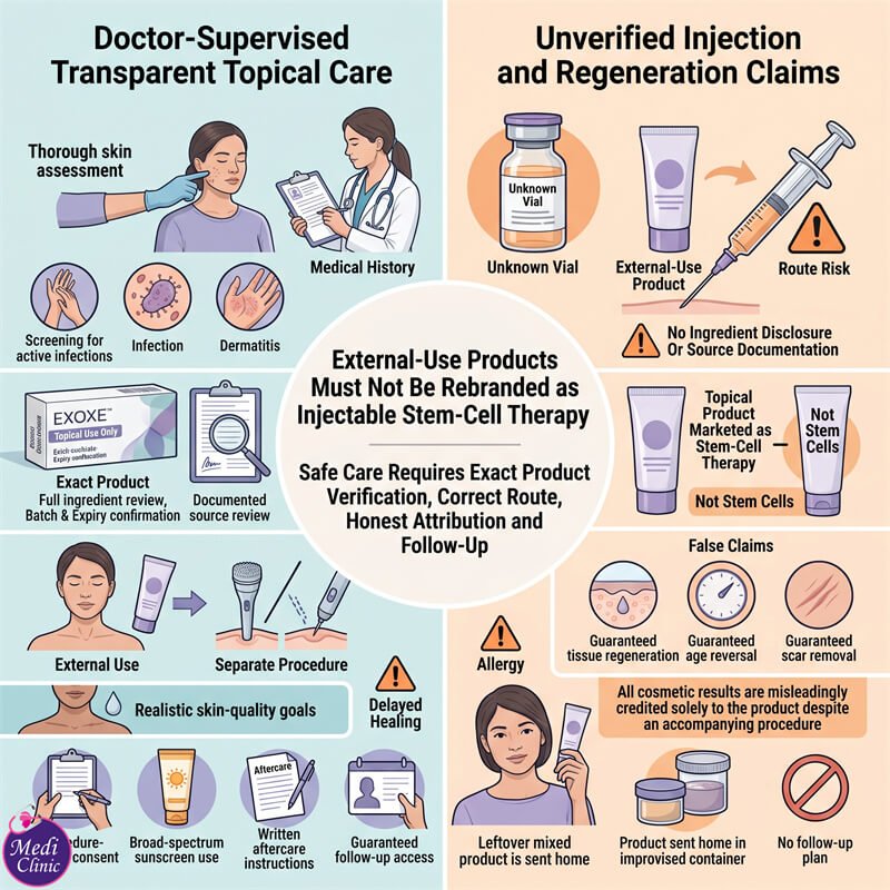 Doctor explaining external-use EXOXE product in Taman Molek Singapore SG Doctor explaining external-use EXOXE product in Taman Molek Singapore SG