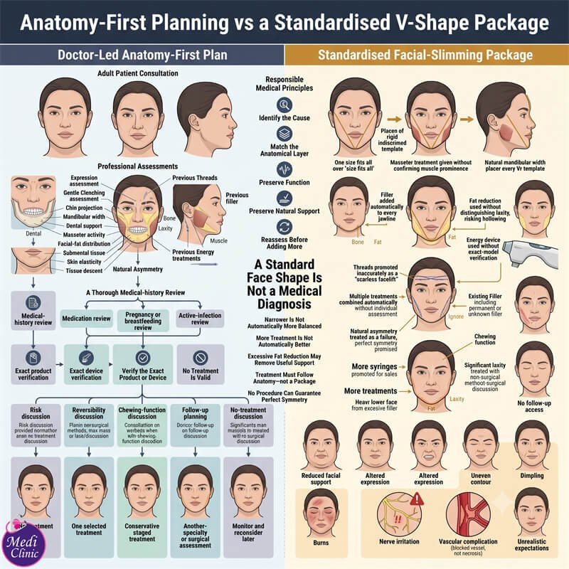Doctor explaining facial-contouring risks and limitations JB SG Doctor explaining facial-contouring risks and limitations JB SG