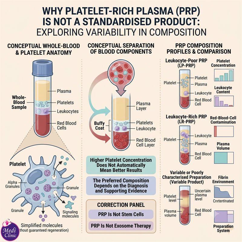 Doctor explaining leukocyte-rich and leukocyte-poor PRP preparation Doctor explaining leukocyte-rich and leukocyte-poor PRP preparation