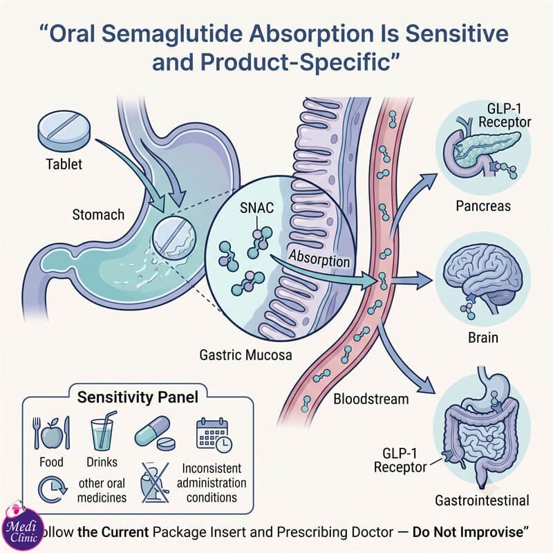Doctor explaining oral semaglutide and SNAC absorption in Johor Bahru Doctor explaining oral semaglutide and SNAC absorption in Johor Bahru
