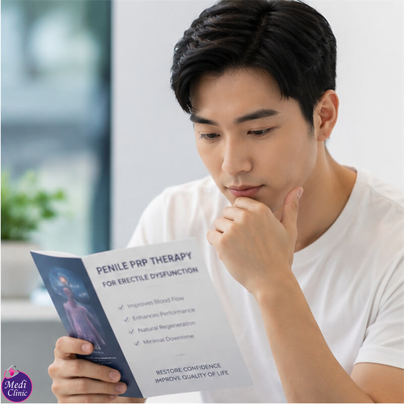 Doctor explaining penile PRP risks and limitations JB SG Doctor explaining penile PRP risks and limitations JB SG