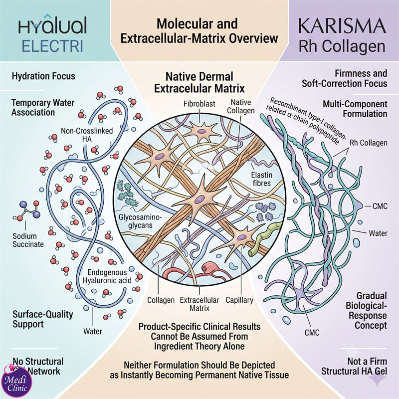 Doctor explaining skin hydration versus firmness treatments Doctor explaining skin hydration versus firmness treatments