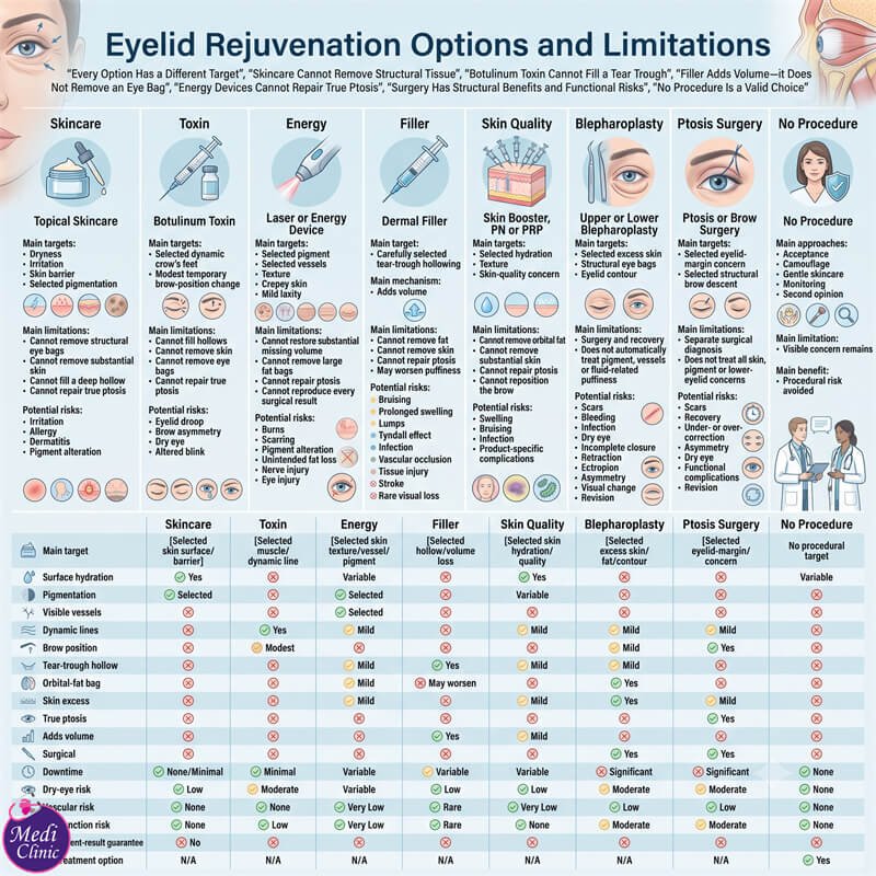 Doctor explaining under-eye filler benefits and risks JB SG Doctor explaining under-eye filler benefits and risks JB SG