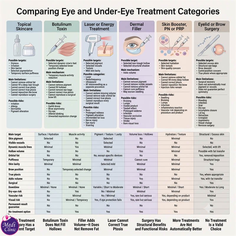 Doctor explaining under-eye filler benefits and risks JB SG Doctor explaining under-eye filler benefits and risks JB SG