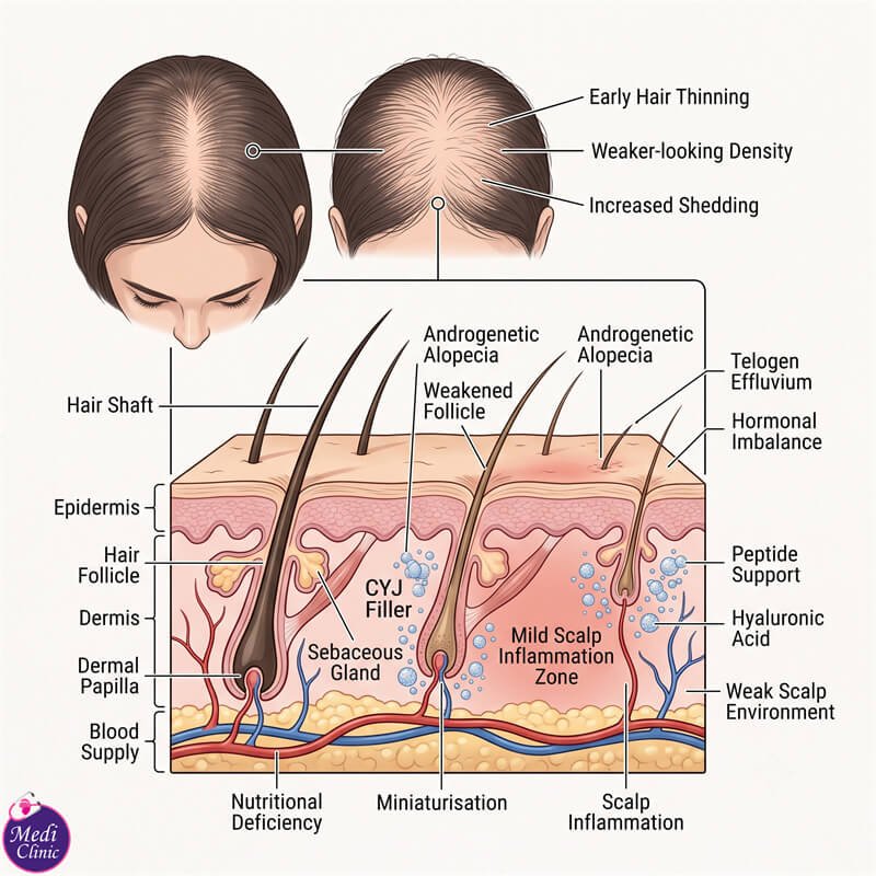 Doctor-led CYJ Hair Filler consultation in Johor Bahru Medi Clinic Doctor-led CYJ Hair Filler consultation in Johor Bahru Medi Clinic