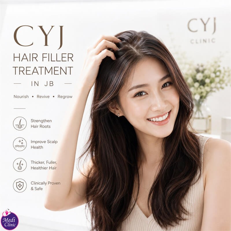 醫師在新山 Medi Clinic 為來自新加坡的患者規劃 CYJ Hair Filler 療程 醫師在新山 Medi Clinic 為來自新加坡的患者規劃 CYJ Hair Filler 療程
