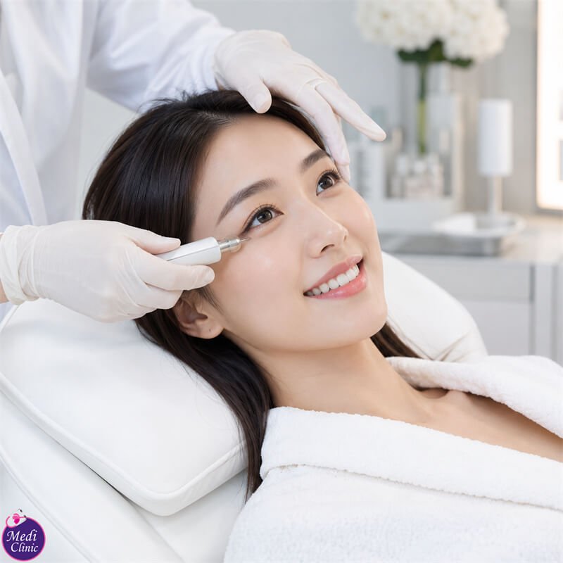 医生在 Medi Clinic 为来自新加坡的患者规划透明质酸填充方案 医生在 Medi Clinic 为来自新加坡的患者规划透明质酸填充方案