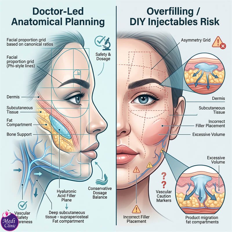 Doctor planning a hyaluronic acid filler programme for patient from Singapore at Medi Clinic JB Doctor planning a hyaluronic acid filler programme for patient from Singapore at Medi Clinic JB