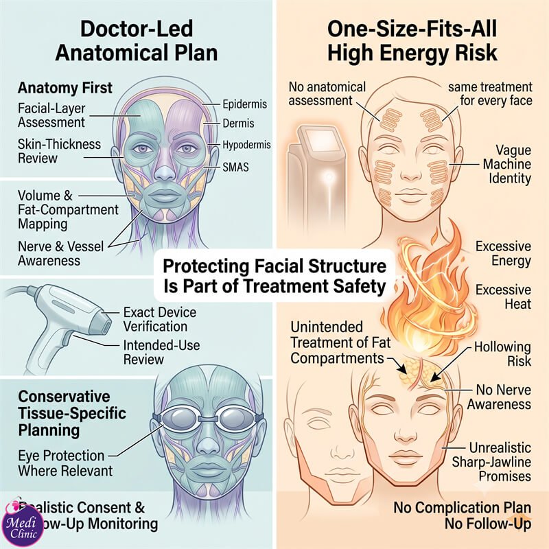Doctor planning a natural-looking facial lifting treatment in Johor Bahru Doctor planning a natural-looking facial lifting treatment in Johor Bahru