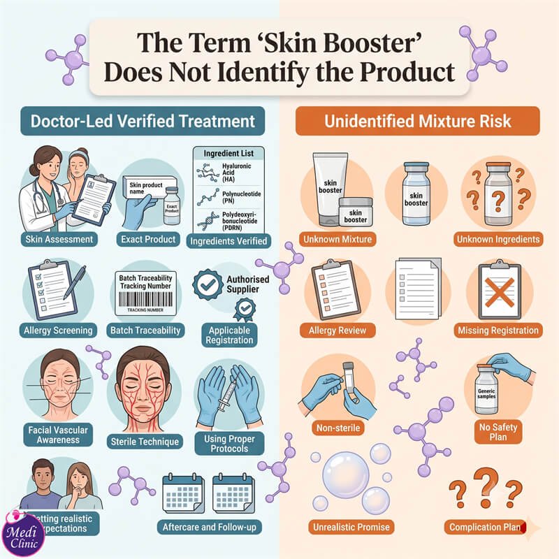 Doctor planning a skin booster treatment programme for patient from Singapore at Medi Clinic JB Doctor planning a skin booster treatment programme for patient from Singapore at Medi Clinic JB
