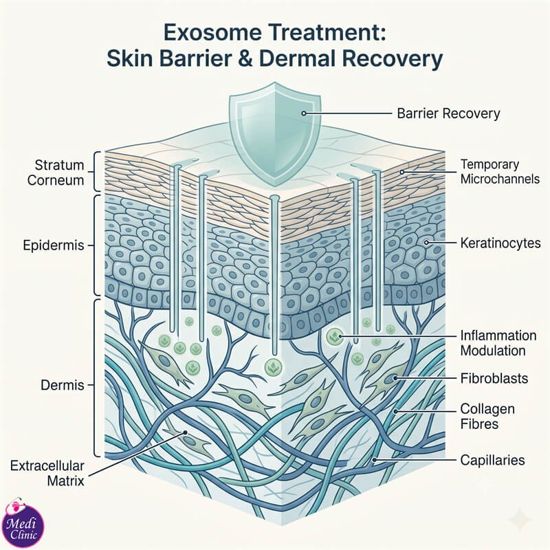 Doctor providing exosome skin treatment at Medi Clinic Johor Bahru Doctor providing exosome skin treatment at Medi Clinic Johor Bahru