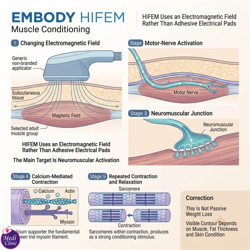 EMBODY applicator used for non-invasive muscle conditioning in JB EMBODY applicator used for non-invasive muscle conditioning in JB