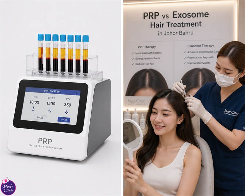 PRP versus exosome hair consultation at Medi Clinic Johor Bahru JB SG PRP versus exosome hair consultation at Medi Clinic Johor Bahru JB SG