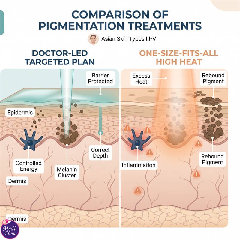 Patient consultation for pigmentation treatment in JB for Singaporean visitor Patient consultation for pigmentation treatment in JB for Singaporean visitor