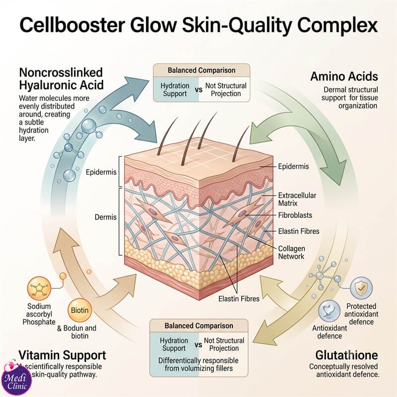 Cellbooster Glow injectable hyaluronic acid revitalising complex JB SG Cellbooster Glow injectable hyaluronic acid revitalising complex JB SG