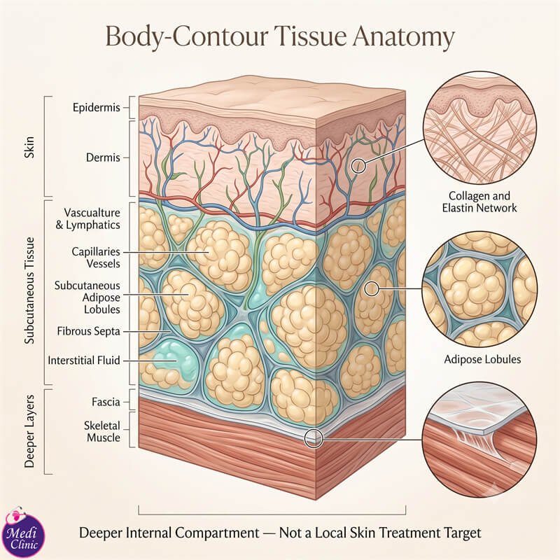 Doctor assessing cellulite and localised puffiness at Medi Clinic JB SG Singapore Doctor assessing cellulite and localised puffiness at Medi Clinic JB SG Singapore