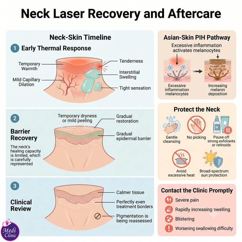 Doctor examining the neck before TightSculpting JB SG Doctor examining the neck before TightSculpting JB SG