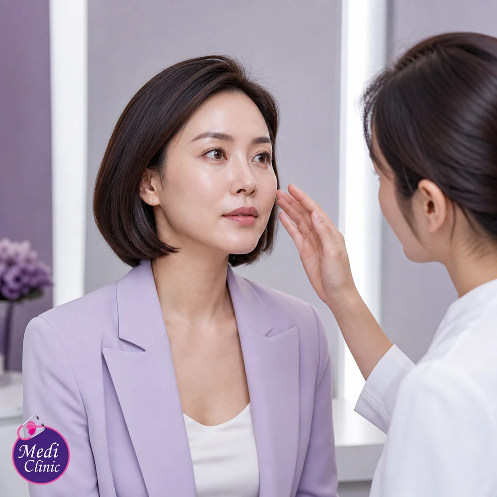 Doctor assessing suitability and contributing factors for Advanced Skin Booster Product Comparison Guide